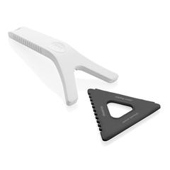 Vue Grattoir à glace 3 en 1 en plastique recyclé RCS Polard de couleur blanc| Krokrodeal