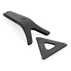 Vue Grattoir à glace 3 en 1 en plastique recyclé RCS Polard de couleur noir| Krokrodeal