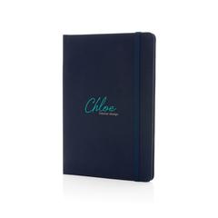 Vue Carnet A5 en rPET certifié GRS de couleur bleu| Krokrodeal