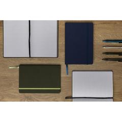 Vue Carnet A5 en rPET certifié GRS de couleur bleu| Krokrodeal