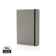 Vue Carnet A5 en rPET certifié GRS de couleur gris| Krokrodeal