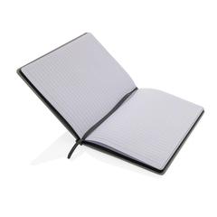 Vue Carnet A5 en rPET certifié GRS de couleur gris| Krokrodeal