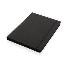 Vue Carnet A5 en rPET certifié GRS de couleur noir| Krokrodeal