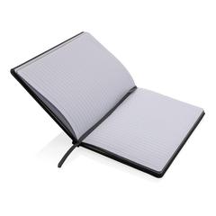 Vue Carnet A5 en rPET certifié GRS de couleur noir| Krokrodeal