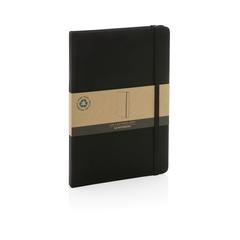 Vue Carnet A5 en rPET certifié GRS de couleur noir| Krokrodeal