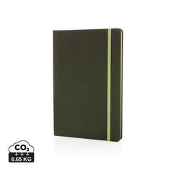 Vue Carnet A5 en rPET certifié GRS de couleur vert| Krokrodeal