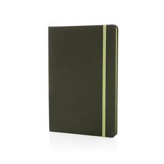 Vue Carnet A5 en rPET certifié GRS de couleur vert| Krokrodeal