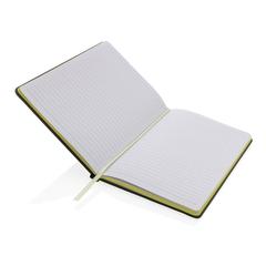 Vue Carnet A5 en rPET certifié GRS de couleur vert| Krokrodeal