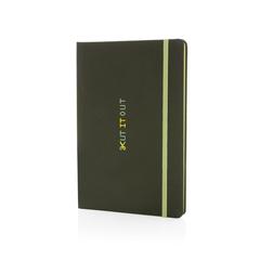 Vue Carnet A5 en rPET certifié GRS de couleur vert| Krokrodeal