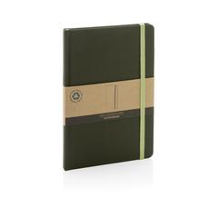 Vue Carnet A5 en rPET certifié GRS de couleur vert| Krokrodeal