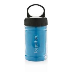 Vue Serviette sport rafraichissante de couleur bleu| Krokrodeal