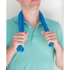 Vue Serviette sport rafraichissante de couleur bleu| Krokrodeal