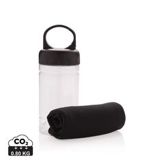 Vue Serviette sport rafraichissante de couleur noir| Krokrodeal