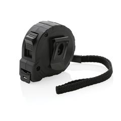 Vue Mètre 3M/16 mm en plastique recyclé RCS avec bouton d'arrêt de couleur noir| Krokrodeal