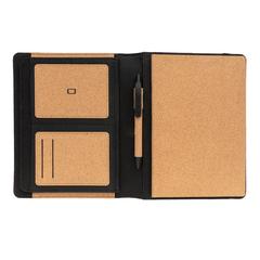 Vue Conférencier A5 en liège avec stylo Deluxe de couleur marron| Krokrodeal