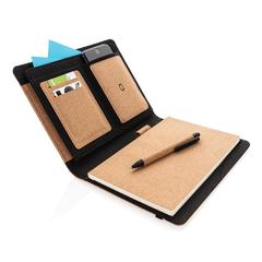 Vue Conférencier A5 en liège avec stylo Deluxe de couleur marron| Krokrodeal