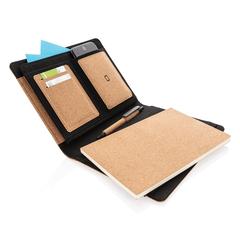 Vue Conférencier A5 en liège avec stylo Deluxe de couleur marron| Krokrodeal