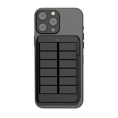 Vue Powerbank solaire 5000 mAh et 10W en plastique RCS Skywave de couleur noir| Krokrodeal