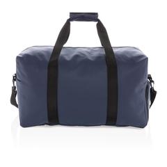 Vue Sac week-end au PU doux de couleur bleu| Krokrodeal