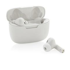 Vue Écouteurs sans fil Liberty Pro en plastique recyclé RCS de couleur blanc| Krokrodeal
