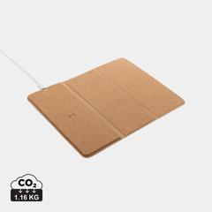Tapis de souris avec chargeur sans fil 10W en liège publicitaire pas cher