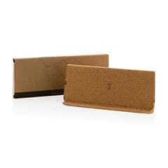 Vue Tapis de souris avec chargeur sans fil 10W en liège de couleur marron| Krokrodeal
