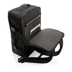 Vue Sac à dos weekend extensible Swiss Peak en rPET AWARE™ de couleur noir| Krokrodeal