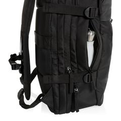 Vue Sac à dos weekend extensible Swiss Peak en rPET AWARE™ de couleur noir| Krokrodeal