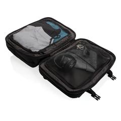 Vue Sac à dos weekend extensible Swiss Peak en rPET AWARE™ de couleur noir| Krokrodeal