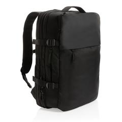 Vue Sac à dos weekend extensible Swiss Peak en rPET AWARE™ de couleur noir| Krokrodeal