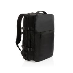 Vue Sac à dos weekend extensible Swiss Peak en rPET AWARE™ de couleur noir| Krokrodeal