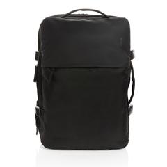 Vue Sac à dos weekend extensible Swiss Peak en rPET AWARE™ de couleur noir| Krokrodeal