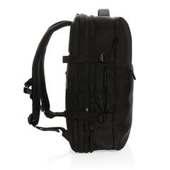 Vue Sac à dos weekend extensible Swiss Peak en rPET AWARE™ de couleur noir| Krokrodeal