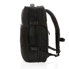 Vue Sac à dos weekend extensible Swiss Peak en rPET AWARE™ de couleur noir| Krokrodeal