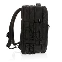 Vue Sac à dos weekend extensible Swiss Peak en rPET AWARE™ de couleur noir| Krokrodeal