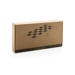Vue Jeu d'échecs pliable en bois de couleur marron| Krokrodeal