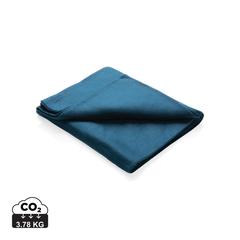 Vue Couverture/Plaid polaire dans une pochette de couleur bleu| Krokrodeal