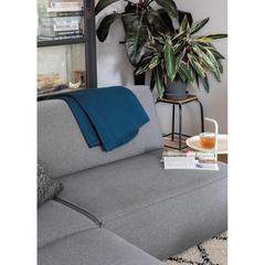 Vue Couverture/Plaid polaire dans une pochette de couleur bleu| Krokrodeal