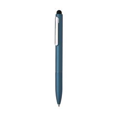 Vue Stylo en aluminium recyclé certifié RCS avec stylet Kymi de couleur bleu| Krokrodeal
