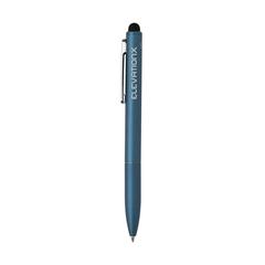 Vue Stylo en aluminium recyclé certifié RCS avec stylet Kymi de couleur bleu| Krokrodeal