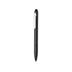 Vue Stylo en aluminium recyclé certifié RCS avec stylet Kymi de couleur noir| Krokrodeal