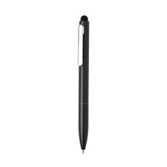 Vue Stylo en aluminium recyclé certifié RCS avec stylet Kymi de couleur noir| Krokrodeal