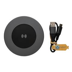 Vue Chargeur sans fil 10W en aluminium recyclé RCS Terra de couleur gris| Krokrodeal