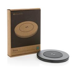 Vue Chargeur sans fil 10W en aluminium recyclé RCS Terra de couleur gris| Krokrodeal