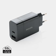 Vue Chargeur Mural Philips, USB 30W Ultra Rapide de couleur noir| Krokrodeal