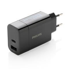 Vue Chargeur Mural Philips, USB 30W Ultra Rapide de couleur noir| Krokrodeal