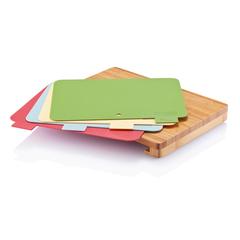 Vue Set de 4 planches à découper de couleur marron| Krokrodeal