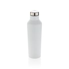 Vue Bouteille isotherme en acier inoxydable au design moderne de couleur blanc| Krokrodeal
