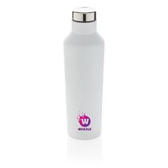 Vue Bouteille isotherme en acier inoxydable au design moderne de couleur blanc| Krokrodeal