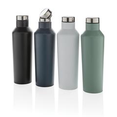Vue Bouteille isotherme en acier inoxydable au design moderne de couleur blanc| Krokrodeal